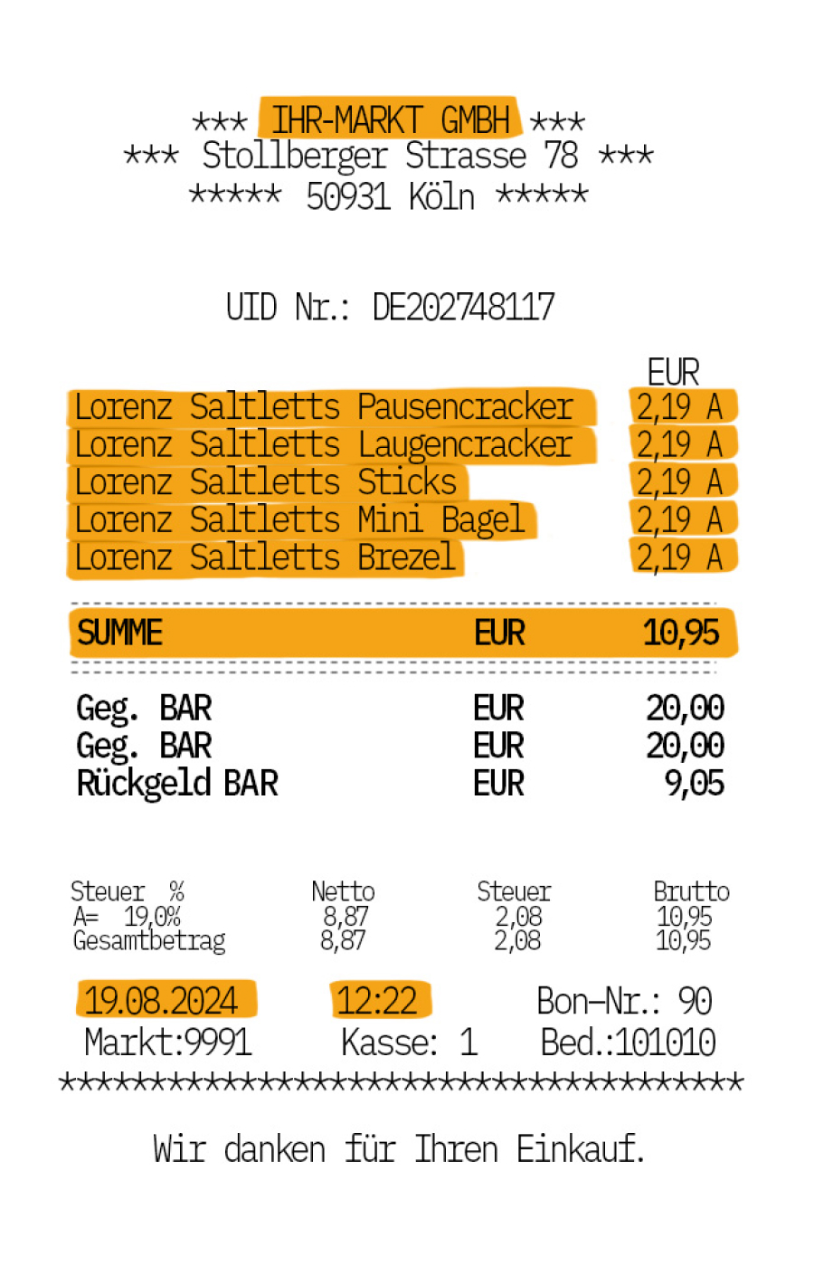 Beispiel-Kassenbon